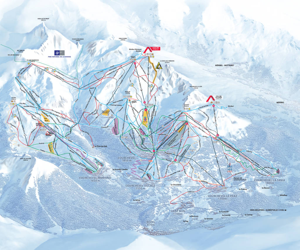 Plan des pistes Courchevel