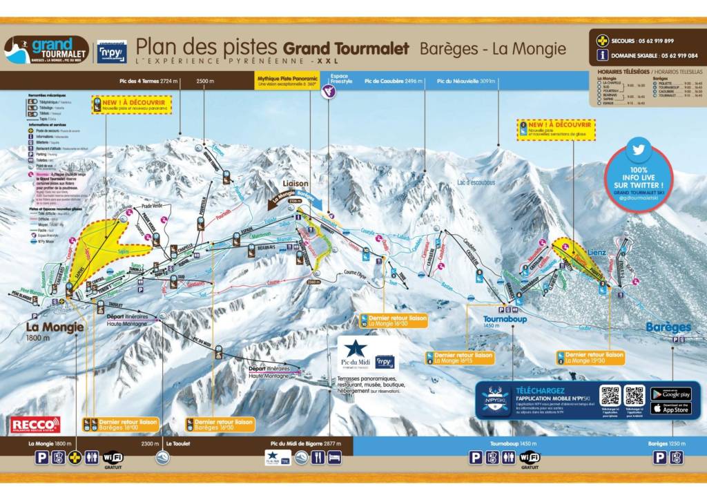 Plan des pistes Grand Tourmalet